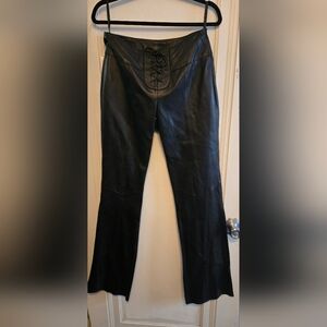 Wilsons Leather Maxima Faux Lace Up Pants Size 6, NWT. Genuine Leather.